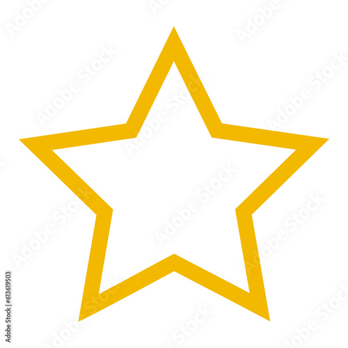 Gold star isolated on white background. Yellow outline in the shape of a star. Vector illustration. photo