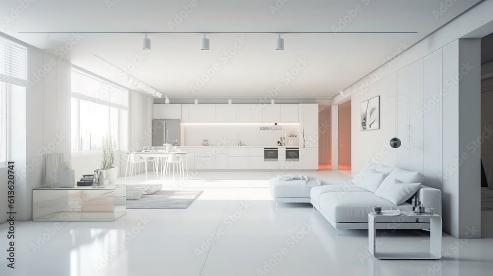 Realistic living room interior light tones. Generative Ai Realistic living room interior light tones. Generative Ai