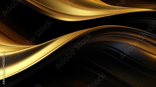 Black gold 3 d background with wave A professional photography should use a high - quality Generative AI