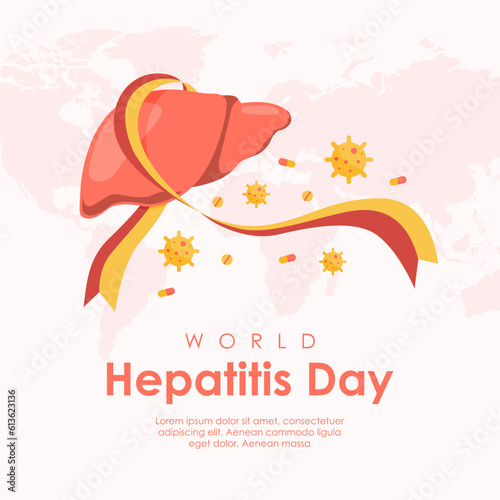 world hepatitis day banner template for liver disease awareness