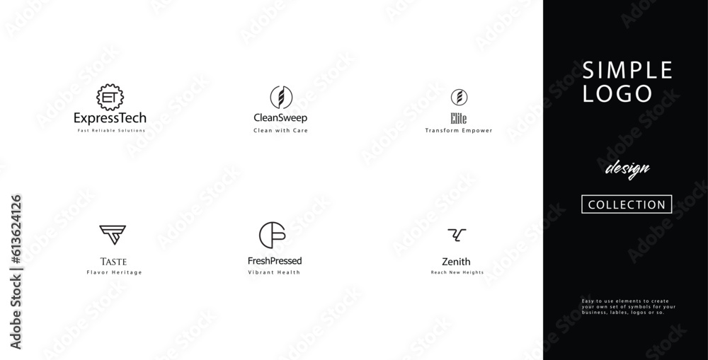 Simple, Minimalist Logo Design: Hand-Drawn Original Symbols and Signs for Business Branding - Vector Logo Pack and Logo Set