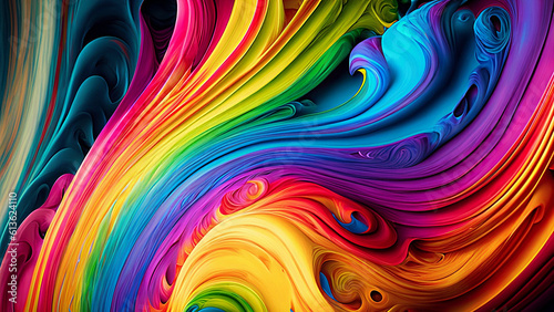 Abstract Colorful Background, Rainbow Colors, Artistic Design, Generative AI