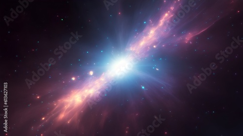 Space background with nebula  stars and bright light. AI generation
