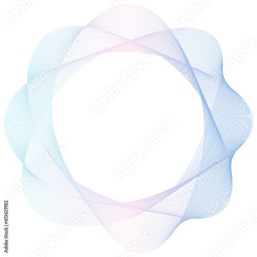 Abstract pink and blue circle wave frame background. Vector illustration.	