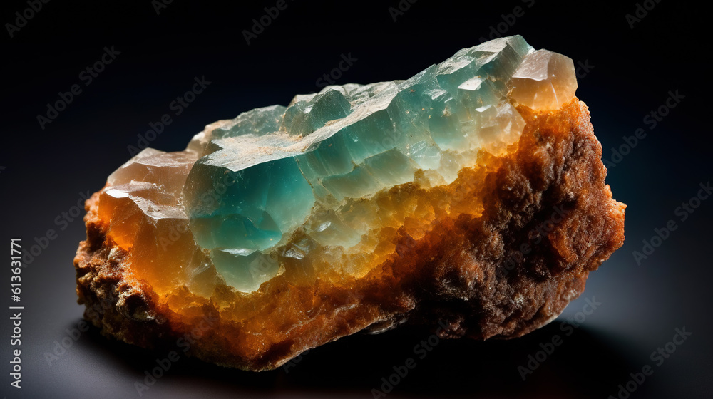 Obraz premium An uncut smithsonite crystal showcasing its natural rough. AI generated.