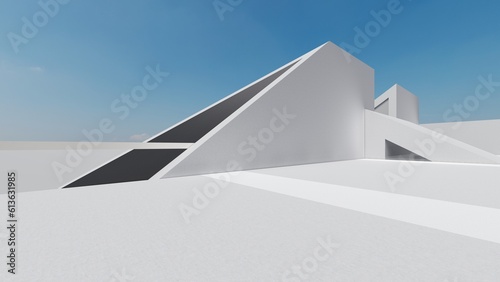 3d rendering architecture background building geometric shape