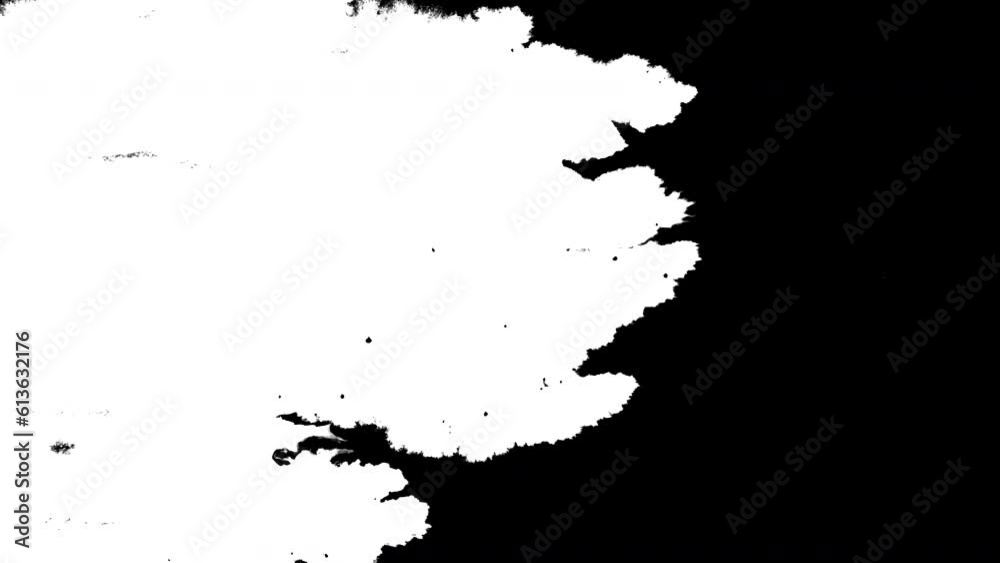 Ink drops stream splatter stain leak spread flow scatter over screen	
