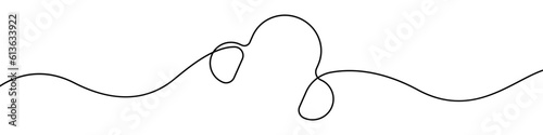 Headphone icon line continuous drawing vector. One line Headset icon vector background. Gaming headphones icon. Continuous outline of a Headphone icon.