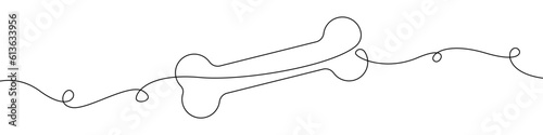 Bone icon line continuous drawing vector. One line Bone icon vector background. Bone icon. Continuous outline of a Bone icon.