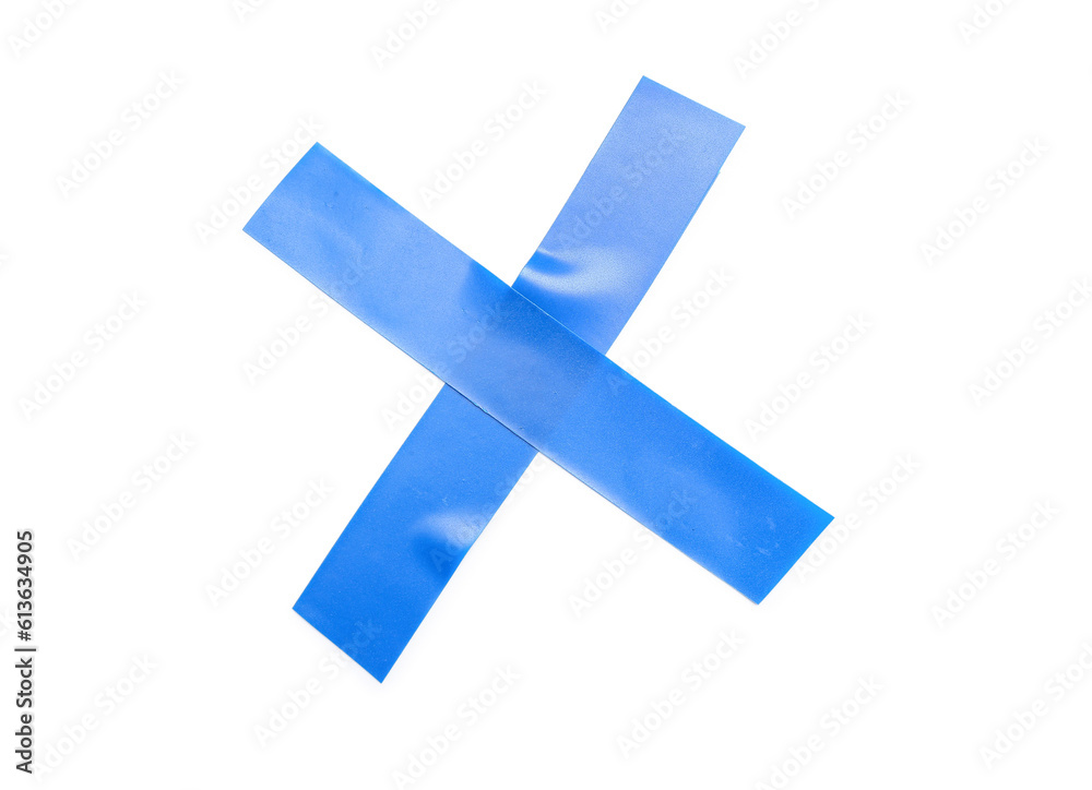 Obraz premium Cross made of adhesive tape on white background