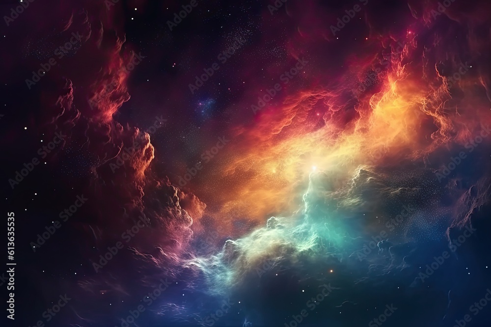 Outer Space Galaxy, Colorful Background