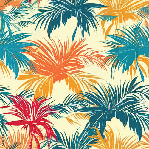 Seamless Colorful Hawaii Palms Pattern. Seamless pattern of Hawaii Palms in colorful style. Add color to your digital project with our pattern 