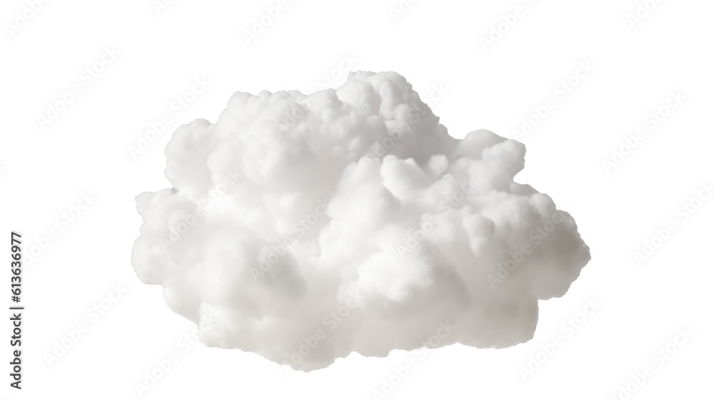 White clouds isolated on transparent background. Generative AI	
