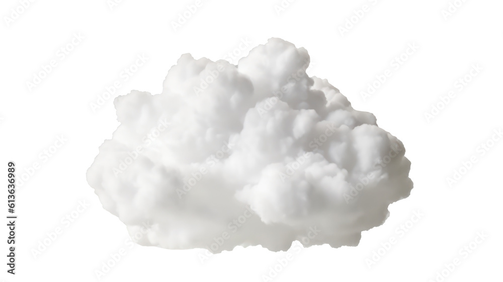 White clouds isolated on transparent background. Generative AI	
