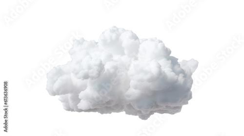 White clouds isolated on transparent background. Generative AI 