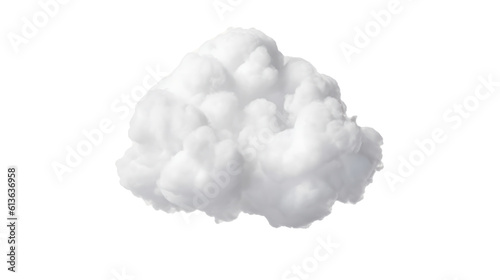 White clouds isolated on transparent background. Generative AI	
