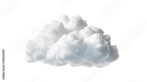 Fototapeta White clouds isolated on transparent background. Generative AI 