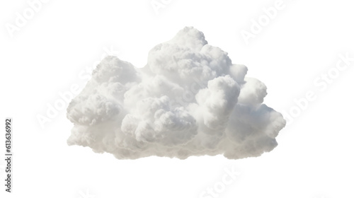 White clouds isolated on transparent background. Generative AI	

