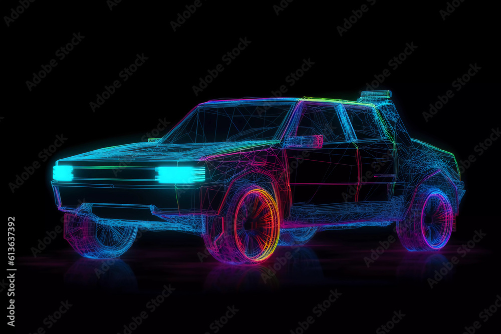 neon car siloulette neon car siloulette