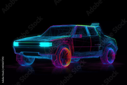 neon car siloulette