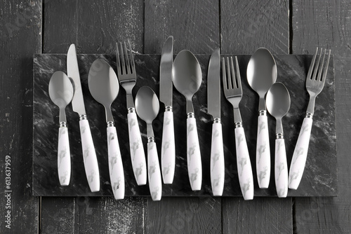 Elegant silverware set with...