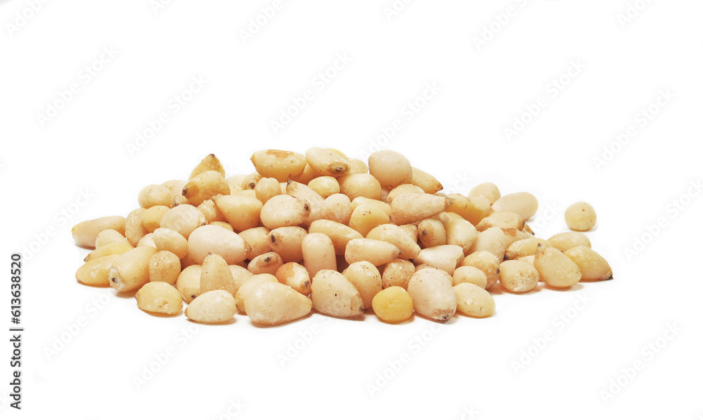 pine nuts seeds isolated on white background pine nuts seeds isolated on white background