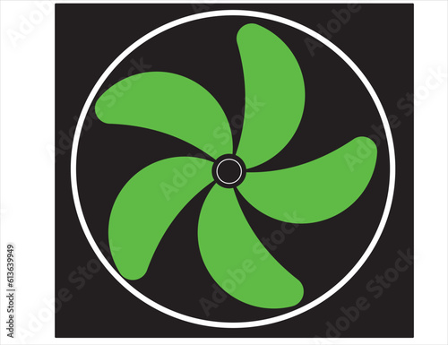 Propeller screw industrial ventilation cooling fan icons