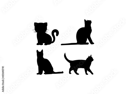 Cat silhouette Vector photo