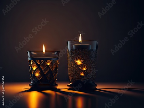 modern and scented candle beautiful background. ai generative