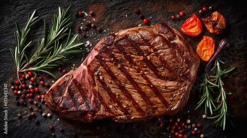 Obraz na plátně beef rib steak Generative AI