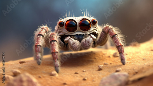Generative AI Illustration of a Cute Jumping Spider
