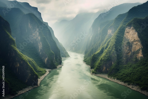 The mountains and rivers of the motherland. AI generative