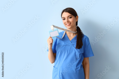 Female medical intern with ...