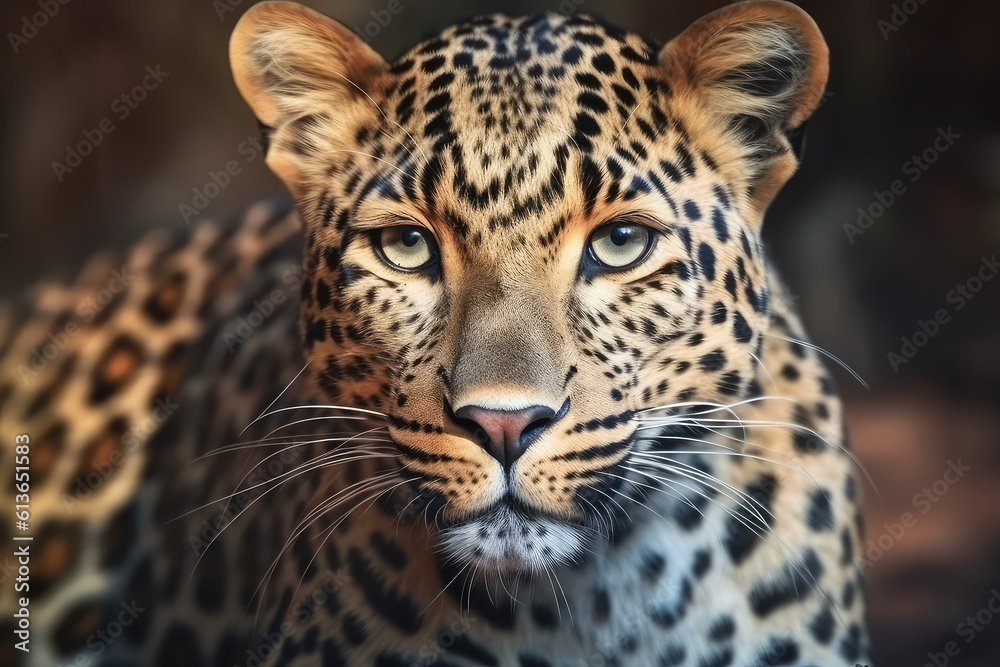 Leopard on the background of the sunset in the desert tropics, animal. generative ai Leopard on the background of the sunset in the desert tropics, animal. generative ai