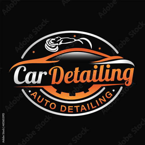 Car detailing Auto detailing, car dealership carwash logo design template