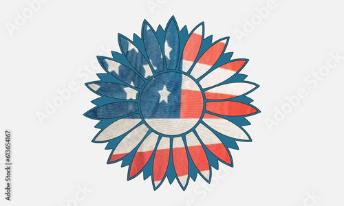 Sunflower American Flag Design © Lazy Dog