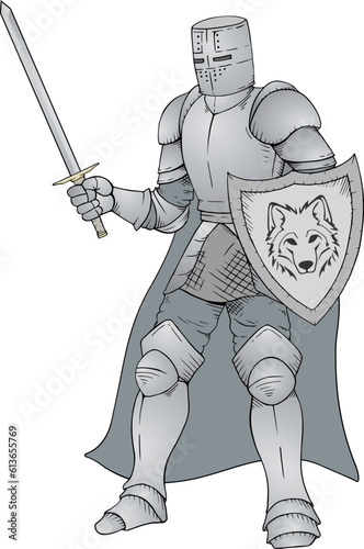 Medieval knight draw