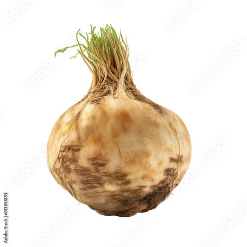 Maca root isolated on transparent background. Generative AI
