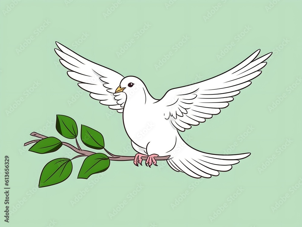 Obraz premium White dove, generative ai
