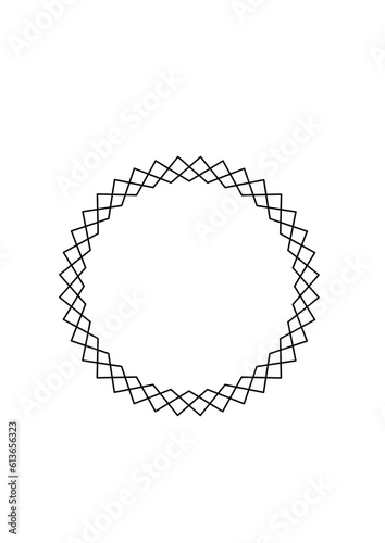 rahmen aus einer kombination regelmäßiger polygone