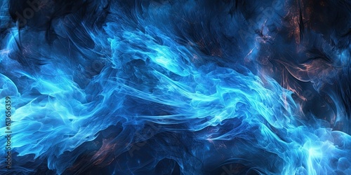  a Horizontal with Blue flames, fire and smoke in a product display Commercial-themed, in JPG Generative AI