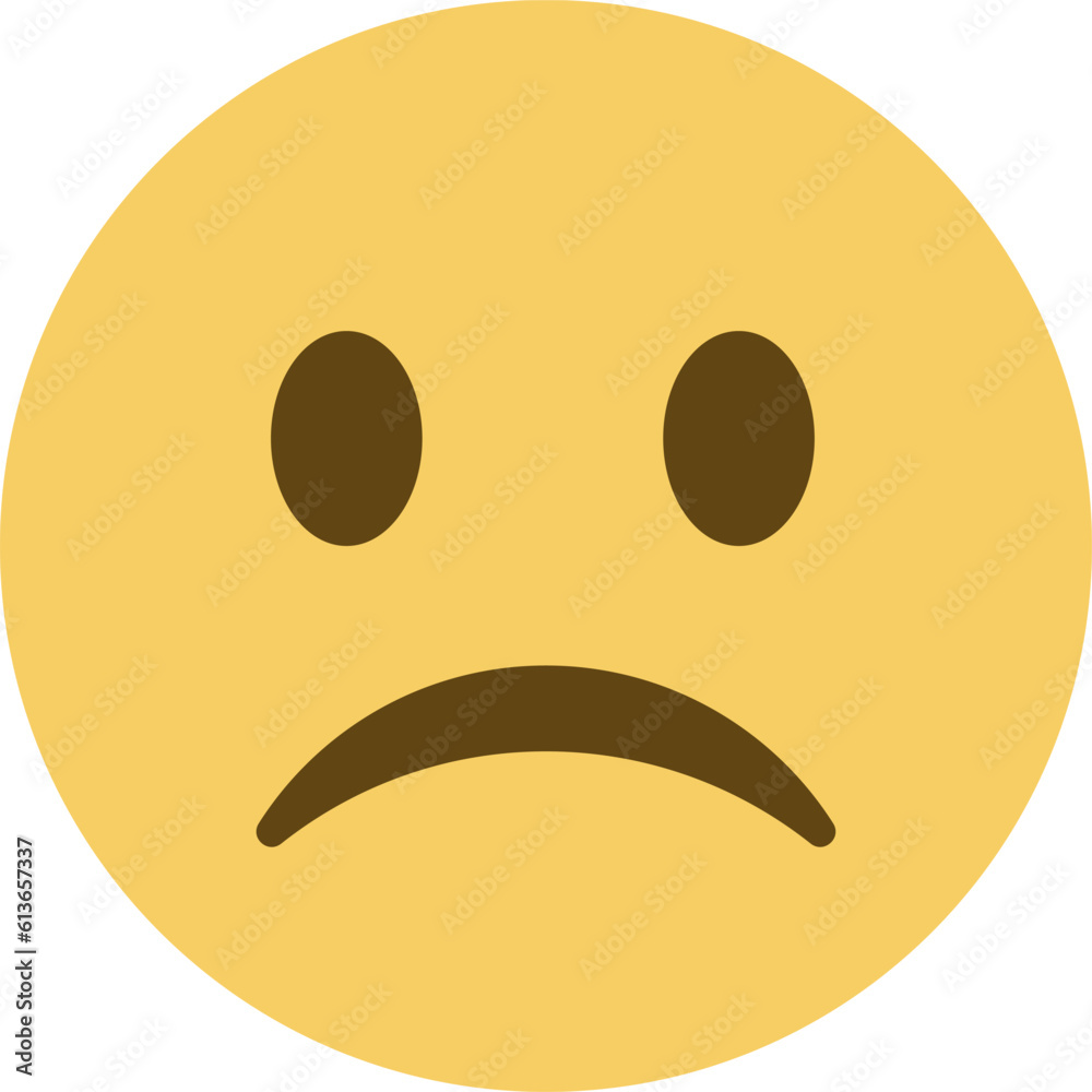 Fototapeta premium Top quality emoticon. Confused emoji. Nonplussed emoticon with frowned lips
