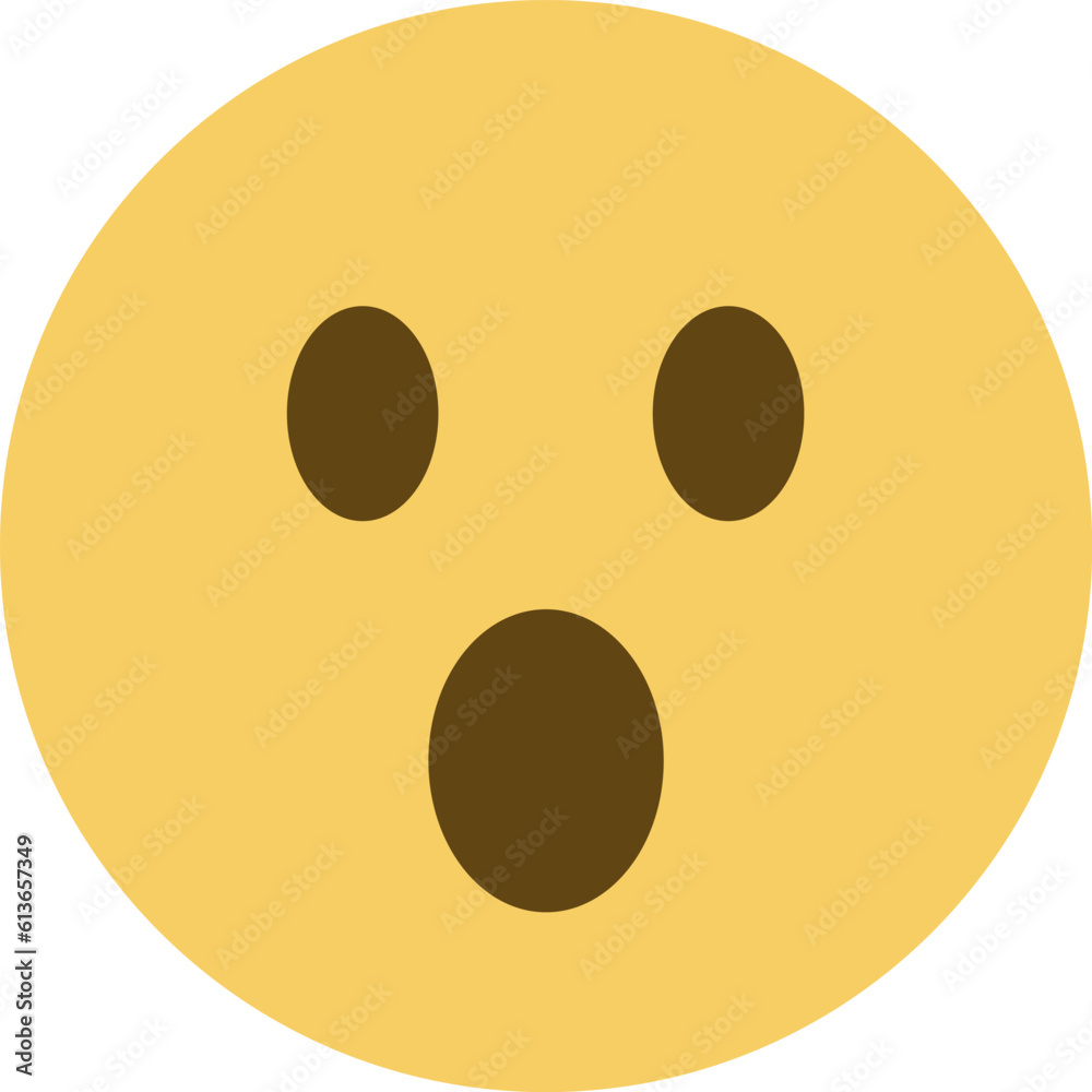 Fototapeta premium Top quality emoticon. Astonished emoji. Shocked emoticon with gasping face. Yellow face emoji. Popular element.