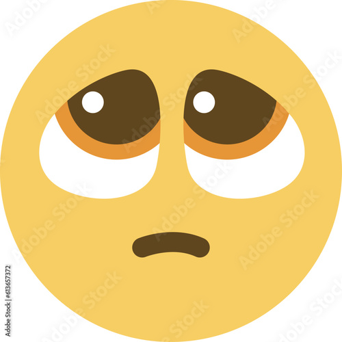 Top quality emoticon. Pleading face emoji. Yellow face emoji with a small frown, and large eyes, as if begging or pleading.Popular chat elements.