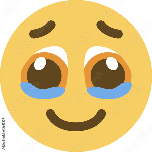 Cute emotional emoji emoticon with tears of joy.