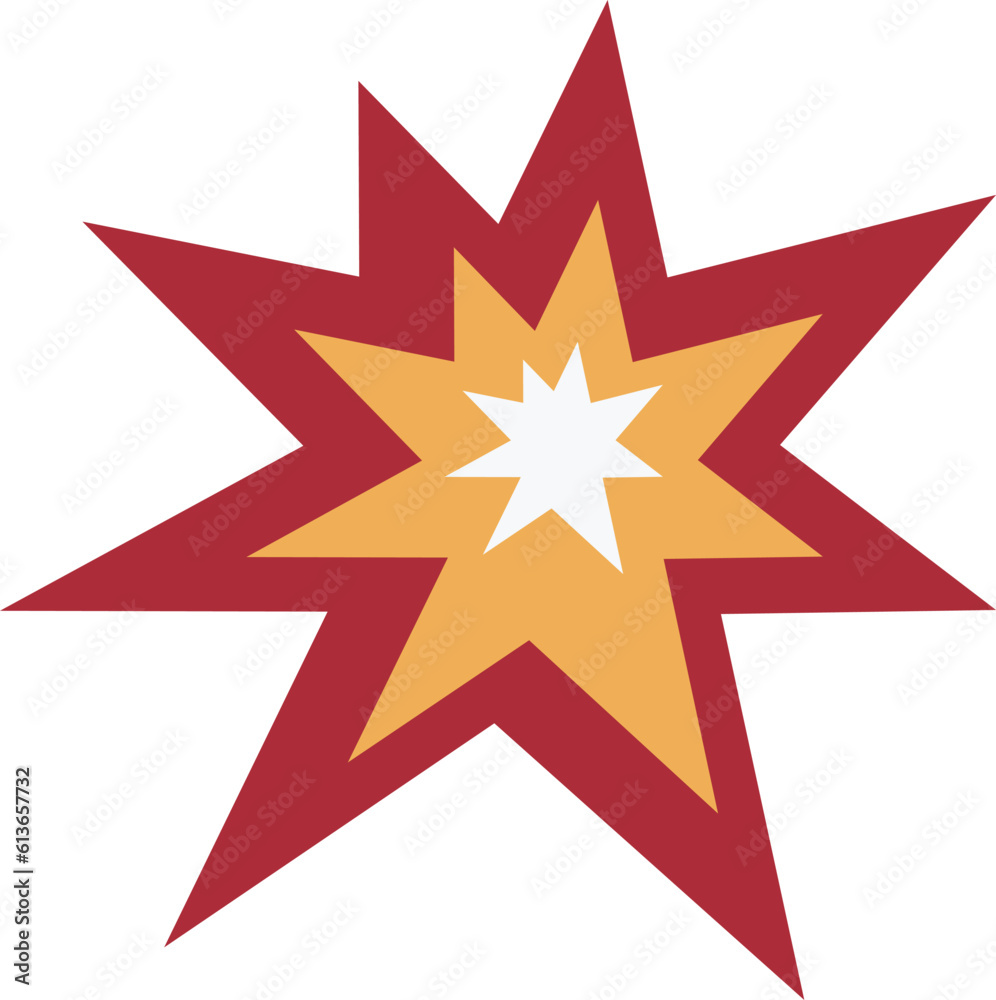 Collision vector emoji icon. A cartoon-styled representation of a collision. Depicted as a star-like, orange-and-yellow fiery burst, generally with one point extending to the bottom right. Collision vector emoji icon. A cartoon-styled representation of a collision. Depicted as a star-like, orange-and-yellow fiery burst, generally with one point extending to the bottom right.