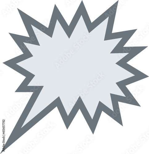 Right Anger Bubble vector emoji icon. A form of speech balloon used with angular edges, used to denote angry speech in comics.