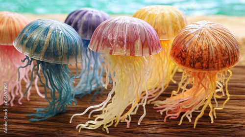 colorful jelly fish