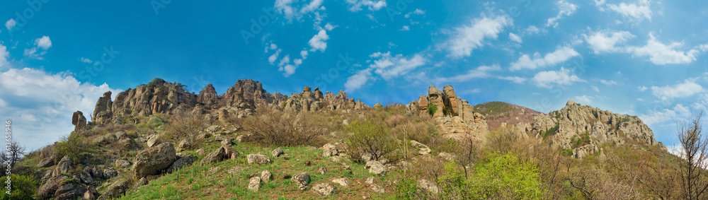 Stony Demerdzhi Mountain panorama view (Crimea, Ukraine), and 