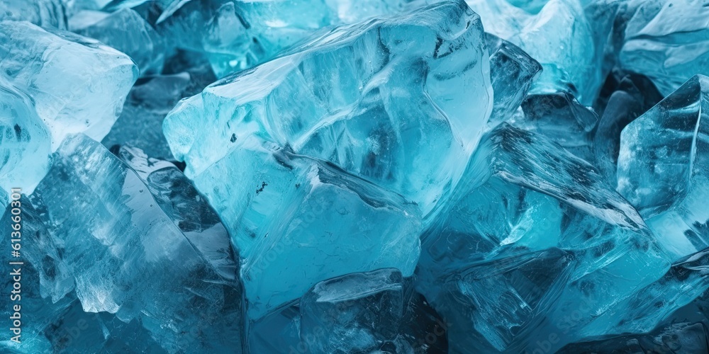 Obraz premium Abstract Glacial Blue ice, Nature-themed background pattern, in a horizontal format in JPG. Generative AI